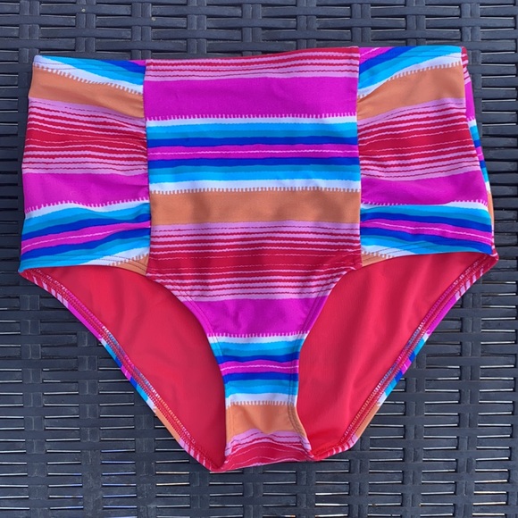 Aerie High Waisted Striped Bikini Bottoms - Picture 9 of 11
